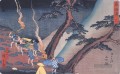 Reisende auf einem Bergweg in der Nacht Utagawa Hiroshige Ukiyoe